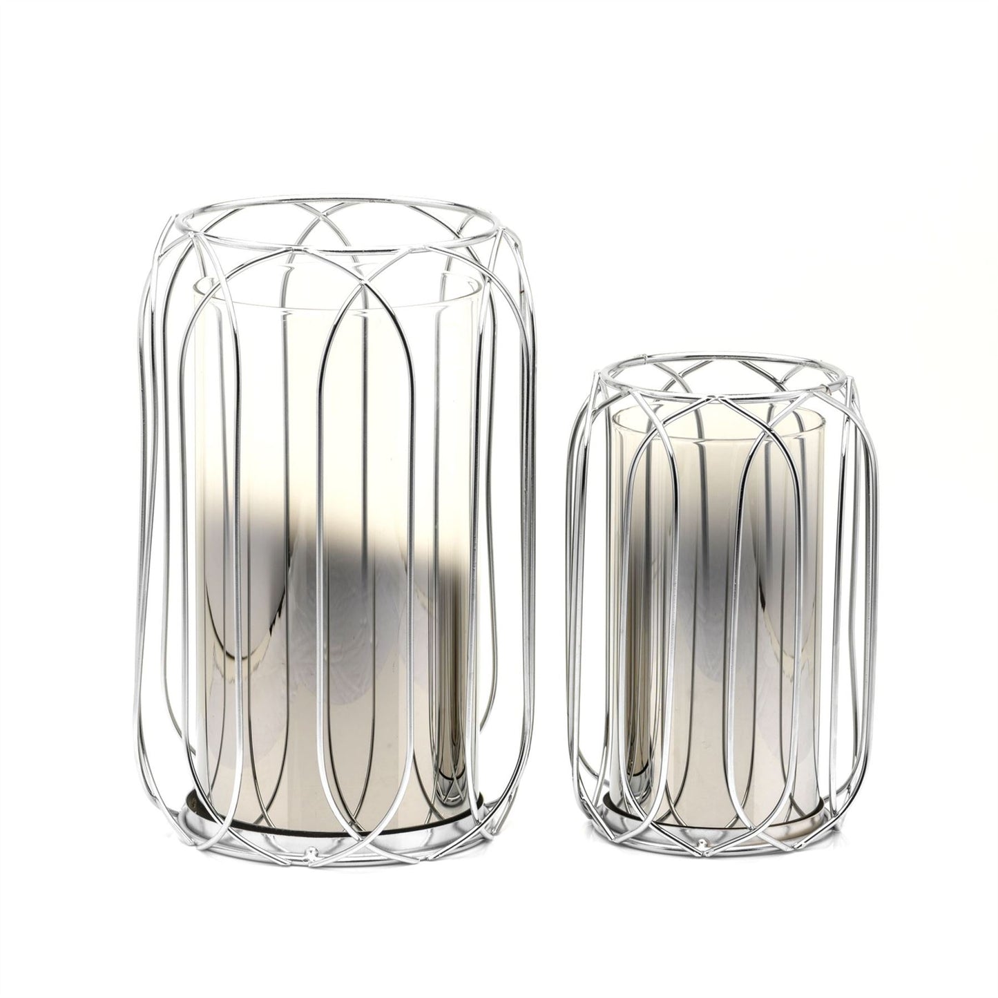 Hestia Silver Ombre Lantern 19.5 cm