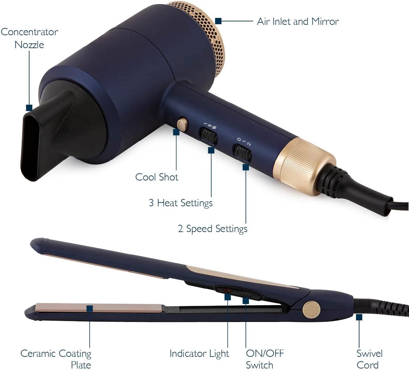Carmen Hair Dryer Straightener Gift Set Midnight Blue C81127BC
