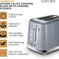 Tower Saturn 2-Slice Toaster with 7 Browning Levels Grey and Chrome Accents