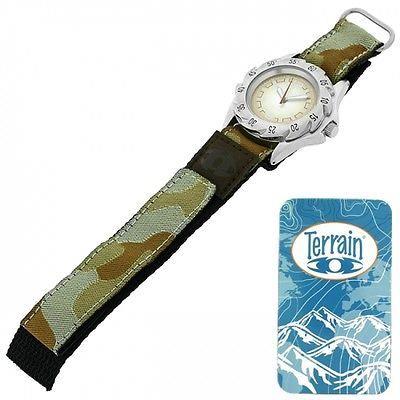 Terrain Children Boys Beige Camouflage Sports Surf Velcro Strap Rotating Bezel Watch TV-1311B  - CLEARANCE NEEDS RE-BATTERY