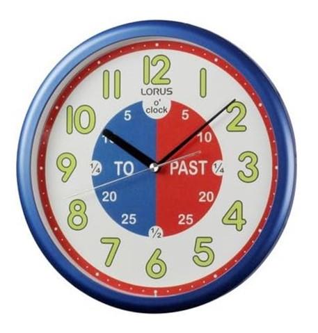Lorus Children’s Time Teacher Wall Clock Kids Room Blue