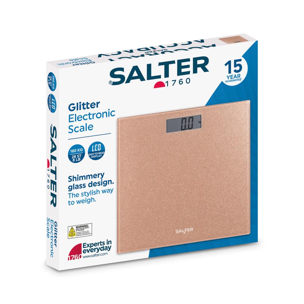 Salter Rose Gold Glitter Electric Bathroom Scale