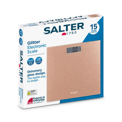 Salter Rose Gold Glitter Electric Bathroom Scale