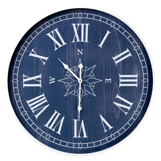 Hometime Blue Compass Dial Wall Clock 60 cm