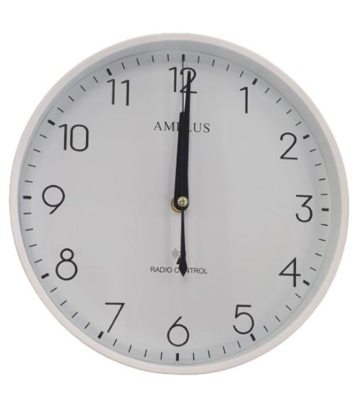 Amplus White Radio Controlled 10 inch Wall Clock PW347
