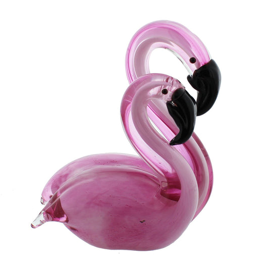 Objets d'art Glass Figurine - Flamingos