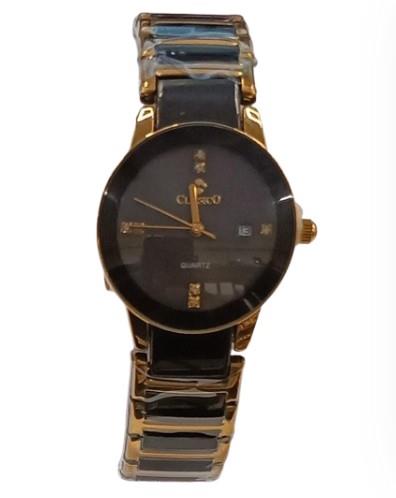 Clasico Ladies Dated Water Resistant Round Dial Black Metal Strap Watch Available Multiple colour