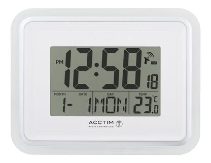 Acctim Delta Radio Controlled LCD wall/desk Digital Calendar Clock 7457 Available Multiple Colour