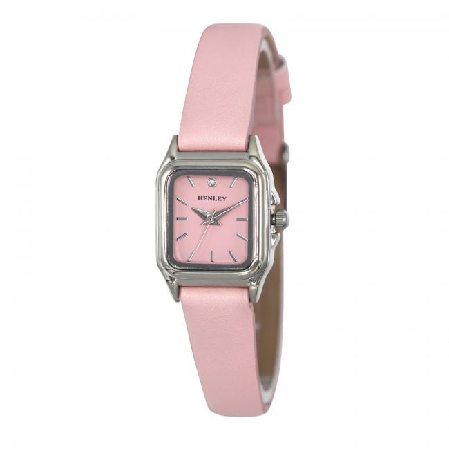 Henley Ladies Petite Rectangular Dial Leather Strap Watch H06181 Available Multiple Colour