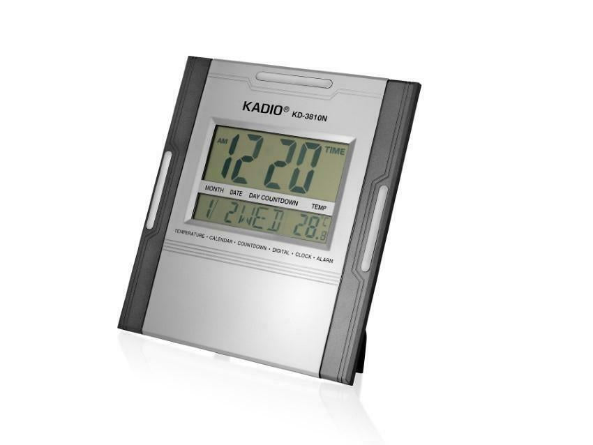 Kadio Digital Wall Mounted Clock with Temperature Day/Date Dispaly KD-3810N Available Multiple Colour