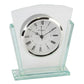 Wm. Widdop 2 Layered Silver Bezel Glass Mantel Clock W2707