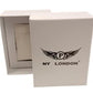 NY London Mens Automatic Hollow mechanical Dial Analogue Silver/Black Leather Strap Watch
