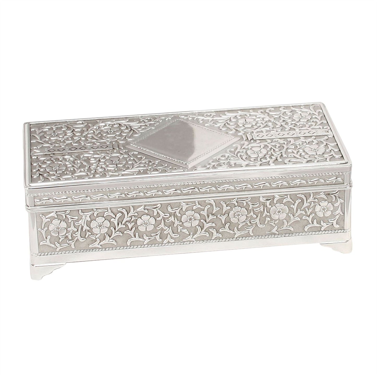 Sophia  G/Boxed & Pouch S/P Trinket Box Ant Fin Oblong/Feet