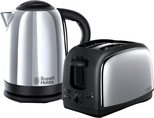Russell Hobbs Lincoln Kettle and 2-Slice Toaster Polished Stainless Steel Silver 21830