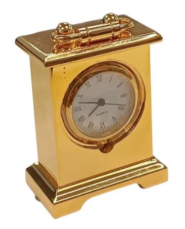 Miniature Clock Goldentone Plated Brass Carriage Clock IMP2 - CLEARANCE NEEDS RE-BATTERY