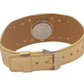 Zaza London Ladies Fashion Golden Extra Small Dial Golden Mirror & Golden Leather Strap Watch - CLEARANCE NEEDS RE-BATTERY