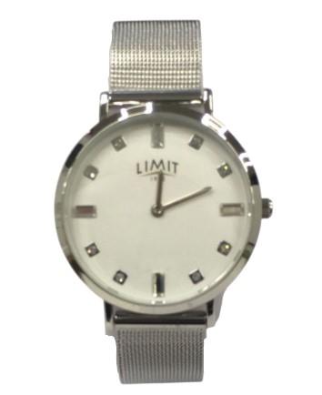 Limit Ladies Bling Fashion White Dial Silver Plated Mesh Bracelet Watch 60136