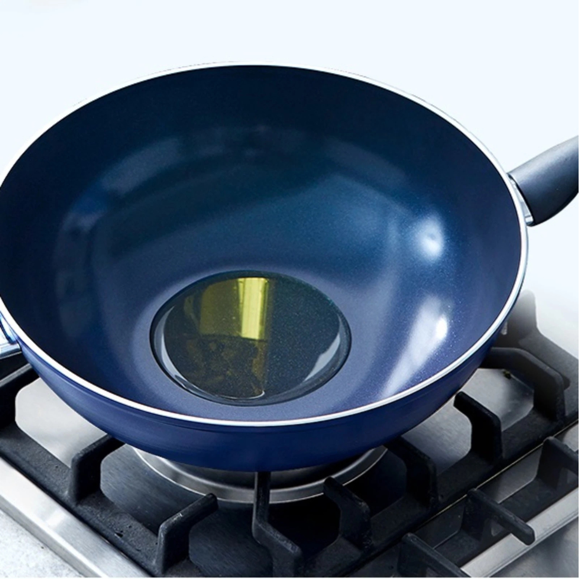 Blue Diamond 28 cm Wok With Glass Lid PFAS-Free Stainless Steel