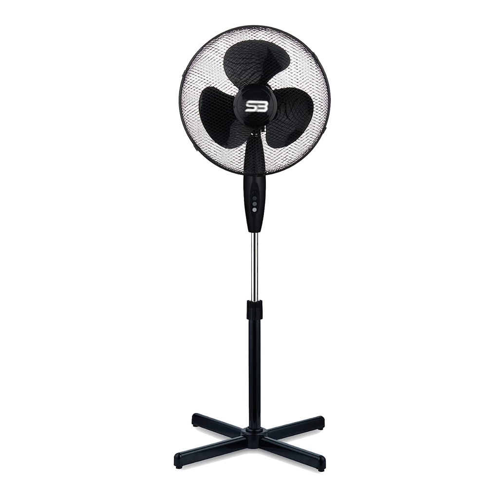 16" Inch (40cm) Oscillating Pedestal Free Standing Air Fan Cool - Black