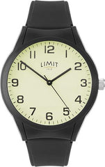 Limit Mens Black Luminous Dial Plastic Watch 5702