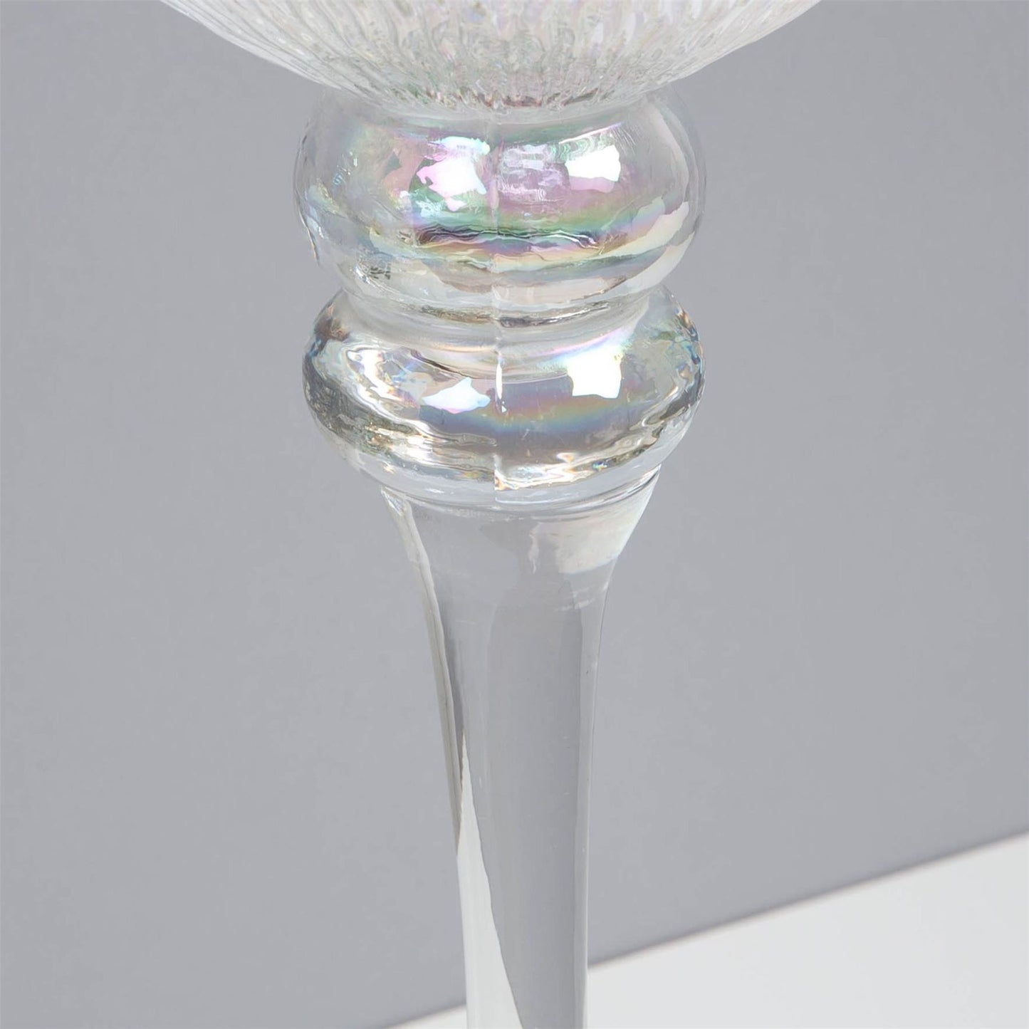 Set of 3 Clear Glass Goblet Style Candle Holders