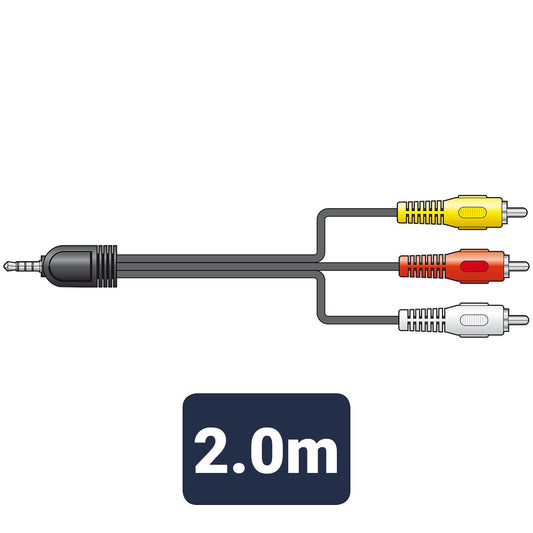 3.5mm plug - 3 phono 2.0mt Cable