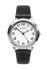 Sekonda Mens Basic Classic White Dial with Black Leather Strap Watch 1530