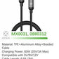 Woox MX0031 Type C to Type C Braided Data Cable, 60W 20V/3A Max, 6.6ft 2m, Black