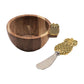 Hestia Acacia Dip Bowl and Spreader Set Pineapple