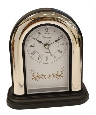 Twins Arch Roman Number White Dial Light/Snooze with Silent Sweep Alarm / Mantel Clock Available Multiple Colour