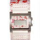 Ladies Digital White & Pink Design Leather strap Watch - CLEARANCE NEEDS RE-BATTERY