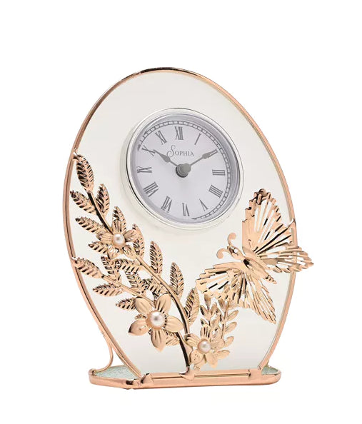 Sophia Classic Gold Butterfly Mantel Clock SP3506CK