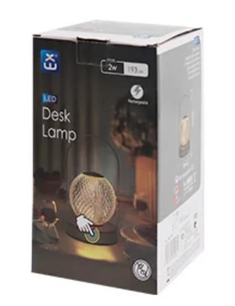ExtraStar LED Desk Lamp Rechargeable, 3 Color Change Dimmable, Crystal Ball
and Golden Handle