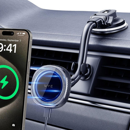Wye 15W In-Car Wireless Charging Dashboard & Windshield Long Holder