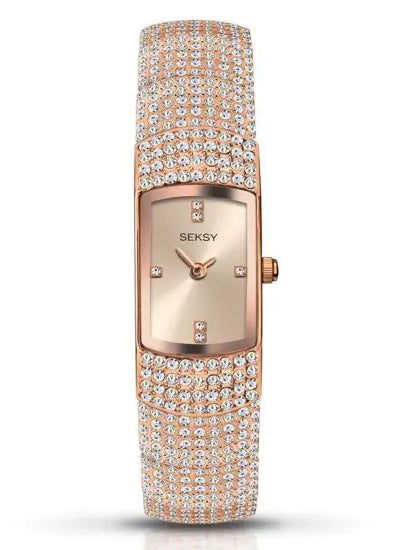 Sekonda Ladies Seksy Bling Swarovski Crystal Rose gold Bracelet Watch 40423