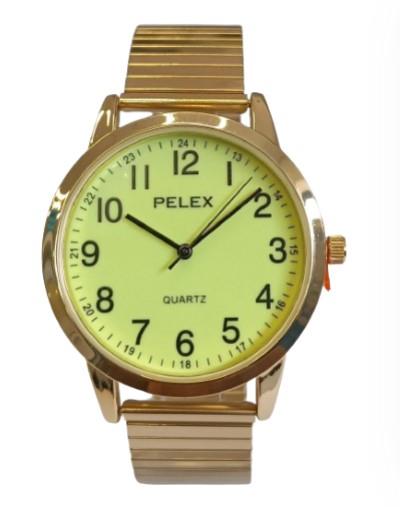 Pelex Mens Big number Metal Bracelet Strap Quartz Watch Available Multiple Colour