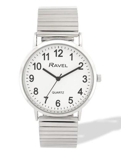 Ravel Mens Basic Everyday Dial Stainless Steel Expander Bracelet Watch Available Multi Colour