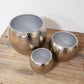 Hestia Set of 3 Textured Silver Metal Planters