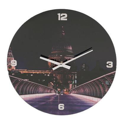 Hometime Glass Wall Clock 30cm Available Multiple Design