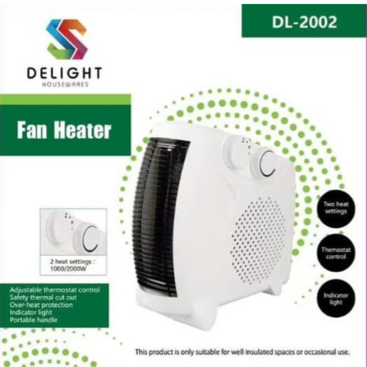 Delight 2kW Flat Fan Heater