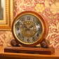 Walnut Westminster Chime Mantel Clock - Barrel shape Arabic Dial