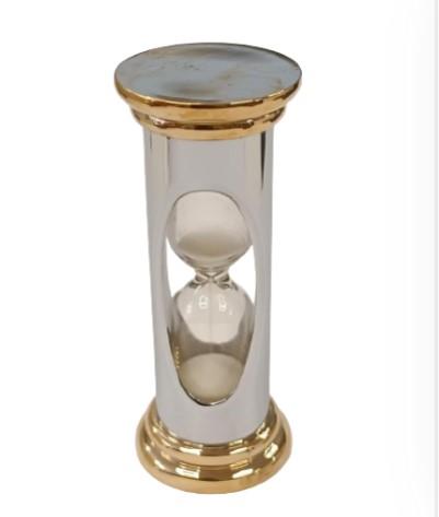 Miniature Clock Two Tone Plated Mini Sand Timer Solid Brass IMP801S