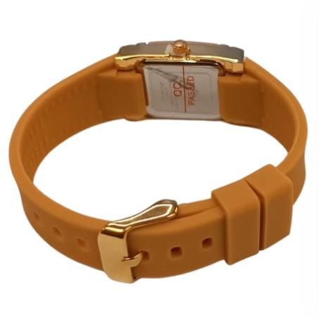 Clasico Ladies Water Resistant Bling Square Dial Rubber Strap Watch Available Multiple Colour