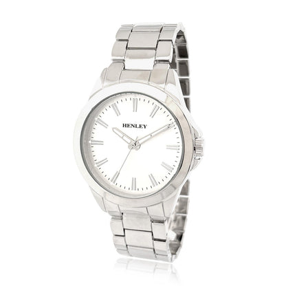 Henley Mens Classic Round Case Dial Silver Plated Bracelet Watch H04003 Available Multi Colors
