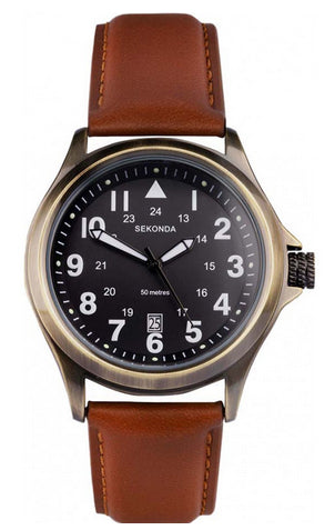 Sekonda Mens Altitude Leather Strap Watch 30033
