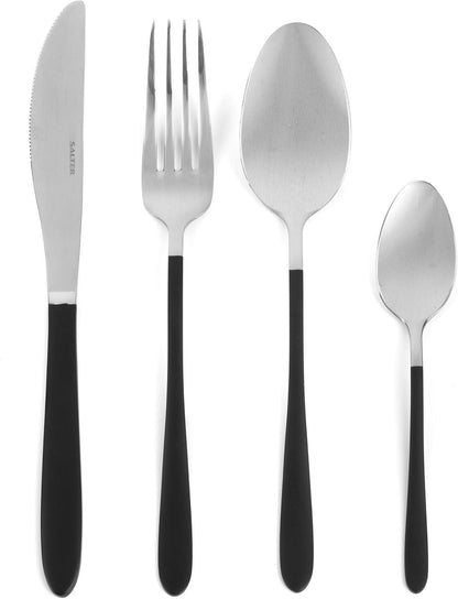 Salter Noir Silver Stainless Steel 16 piece Cutlery Set