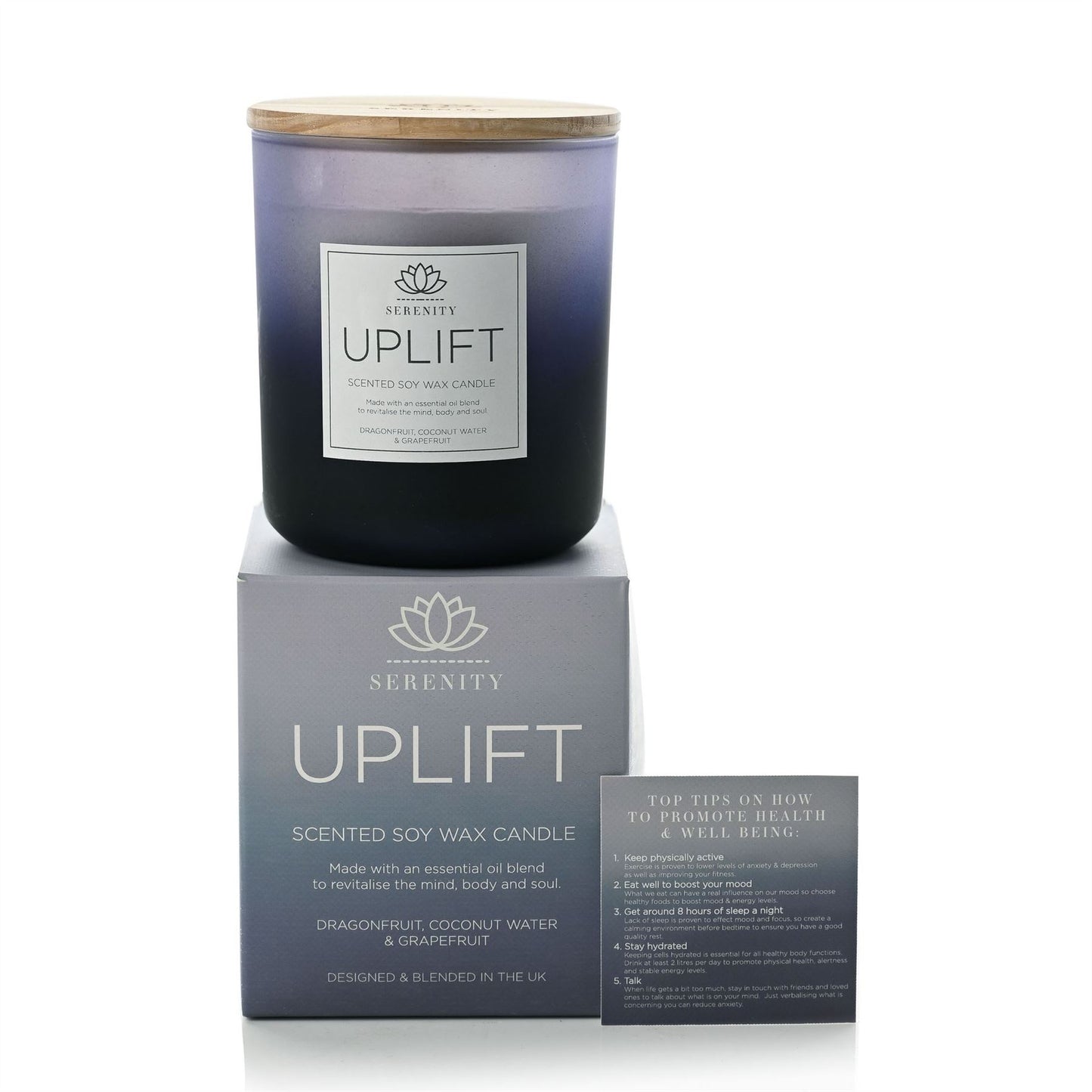 Serenity Uplift Candle 270g Dragonfruit, Coconut, Grapefruit