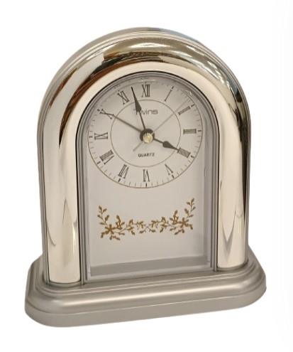 Twins Arch Roman Number White Dial Light/Snooze with Silent Sweep Alarm / Mantel Clock Available Multiple Colour