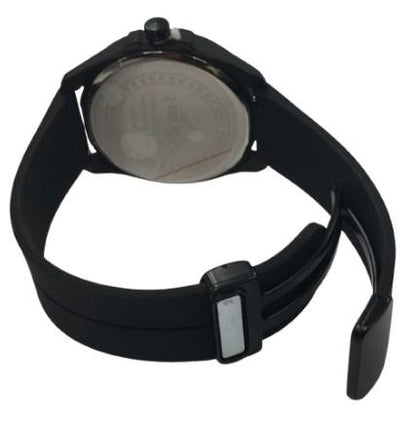 Heryi Rubber Gents Fashion Quartz Date Black Multi Dial Black Rubber Magnetic Strap Watch