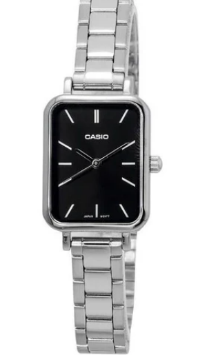 Casio Ladies Slim Black dial Bracelet Watch